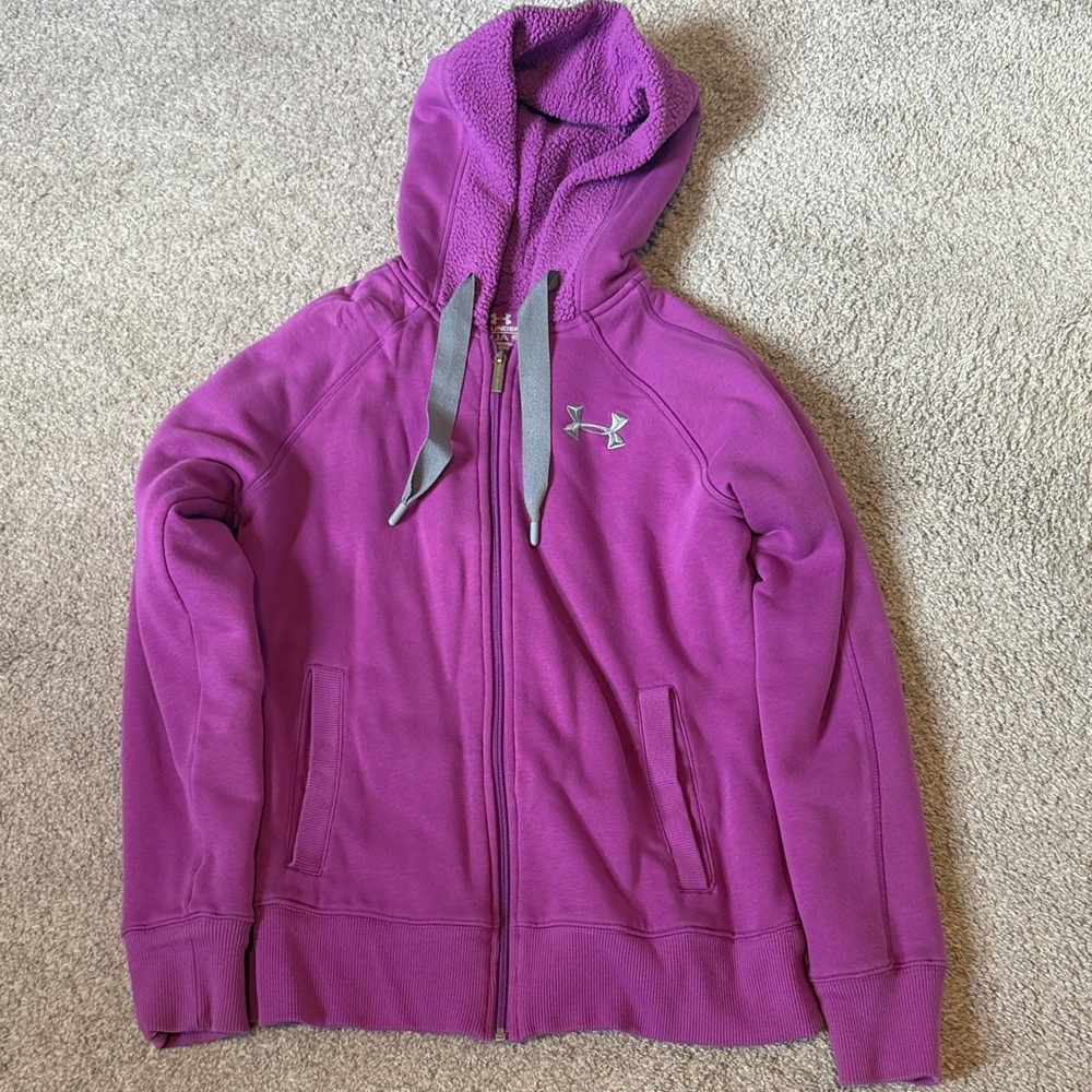 Under Armour Purple Full-Zip Sherpa Hoodie